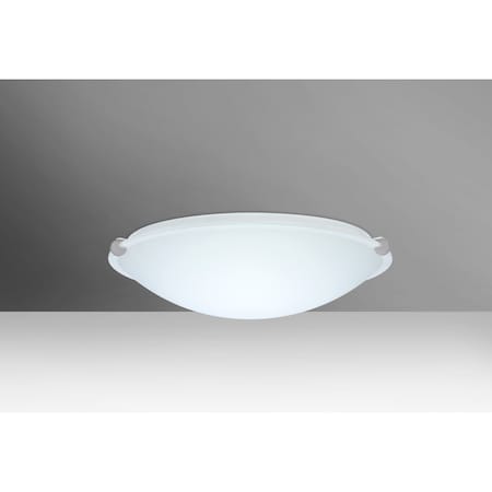 Besa Lighting Trio 12 Ceiling, White, Satin Nickel Clips, 1x100W Incandescent 968207-SN